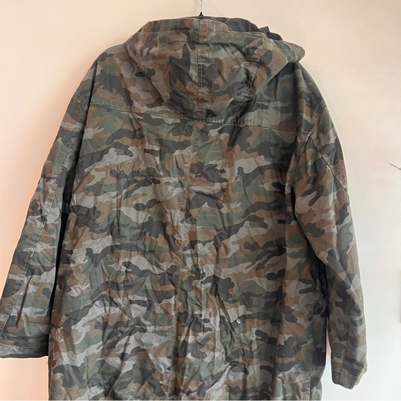 TOP SHOP Long Zip Camo Jacket - Size 8 - Picture 5 of 10